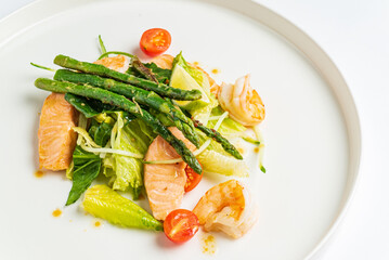 seafood salad with shrimps and fish