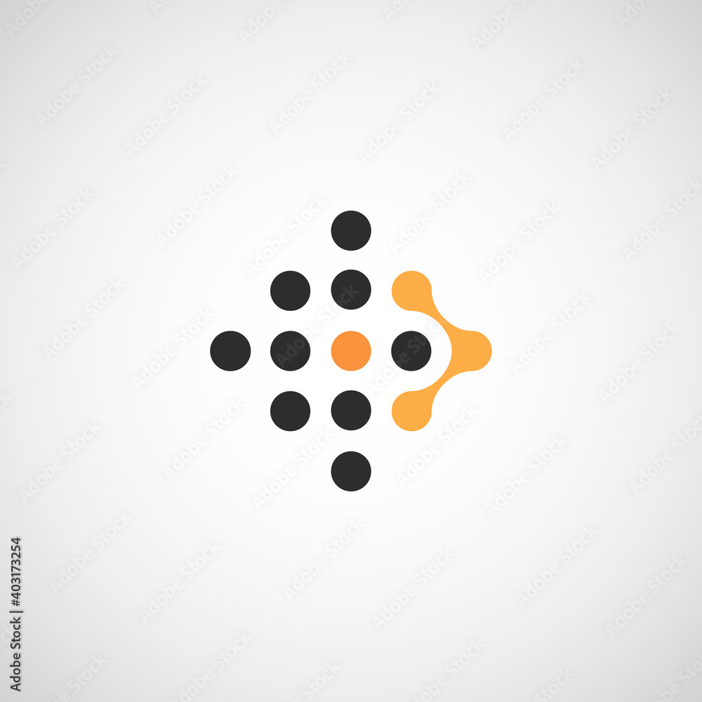 Poster Circle connect icon in modern style on white background. Vector abstract background set. Social media marketing abstract concept vector illustration set. Global social network