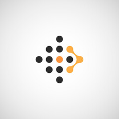 Circle connect icon in modern style on white background. Vector abstract background set. Social media marketing abstract concept vector illustration set. Global social network