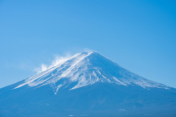 Close up view of Mount Fuji in Yamanachi, Japan