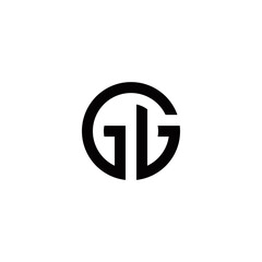 g gg initial logo design vector template