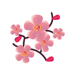 chinese pink flowers vector design