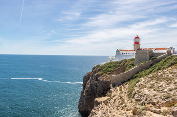 Fototapeta na wymiar Lighthouse of Cabo de Sao Vicente - End of Europe - Sagres, Algarve - Portugal