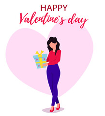 Kissing couple. Valentine's Day. Cute couple. Love day. Couple with balloon heart. Vector illustration in cartoon style