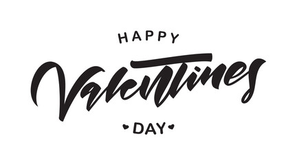 Greeting lettering composition of Happy Valentine's Day on white background