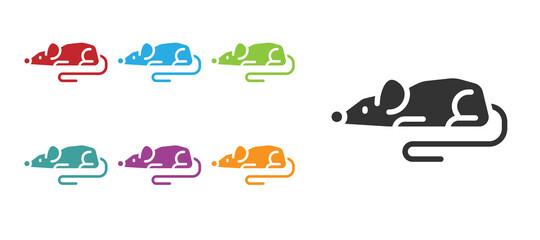 Black Experimental mouse icon isolated on white background. Set icons colorful. Vector.