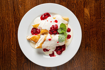 pancakes with cream cheese and jam