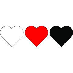 Collection of heart illustrations, Love symbol icon set, love symbol