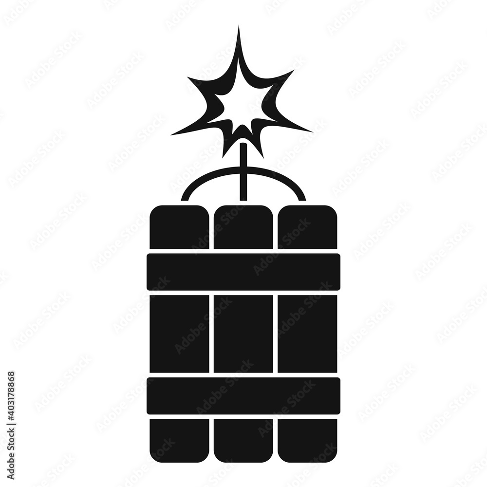 Poster demolition dynamite icon. simple illustration of demolition dynamite vector icon for web design isol