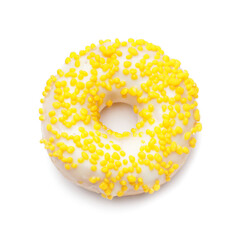 Sweet donut on white background