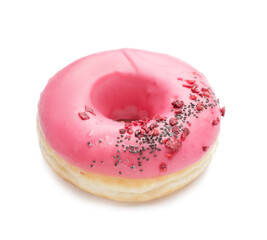 Sweet donut on white background