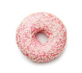 Sweet donut on white background