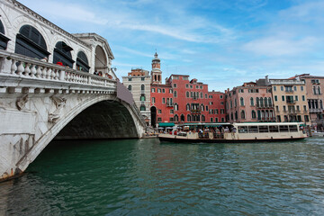 Fototapeta na wymiar Grand Canal and blue sky Venice, Italy
