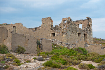 Fototapeta na wymiar Ruins in Kythera island