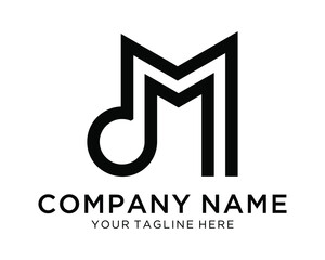 letter M music vector logo graphic modern abstract