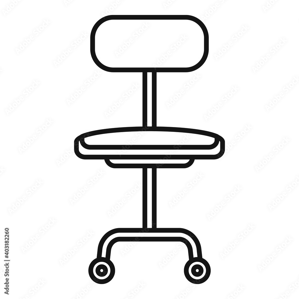 Sticker stylist chair icon. outline stylist chair vector icon for web design isolated on white background