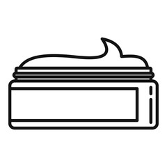 Stylist cream jar icon. Outline stylist cream jar vector icon for web design isolated on white background