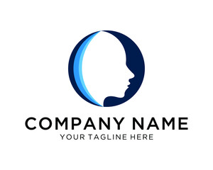 Head Logo abstract vector . Think Brainstorm ideas icon