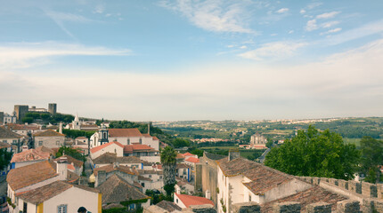 Fototapeta na wymiar Aerial view of the town of Obidos