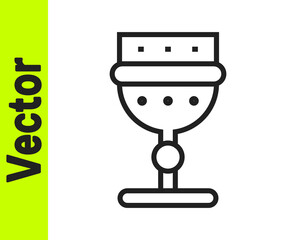 Black line Medieval goblet icon isolated on white background. Vector.