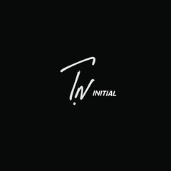 Initial TN beauty monogram and elegant logo design
