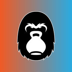 Vector illustration of a gorilla, monkey head. simple gorilla or monkey head logo and icon