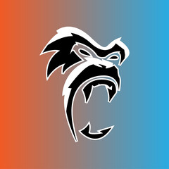 Vector illustration of a gorilla, monkey head. simple gorilla or monkey head logo and icon