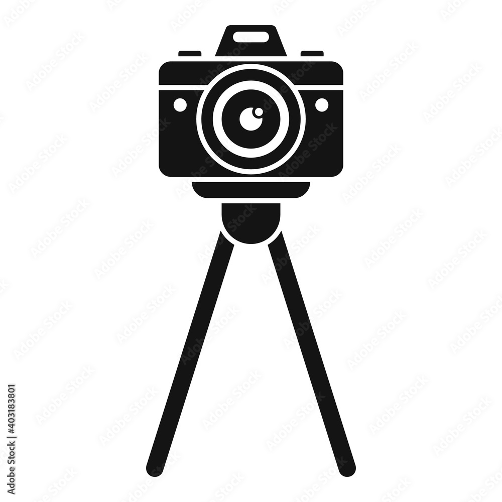 Poster camera stand icon. simple illustration of camera stand vector icon for web design isolated on white 