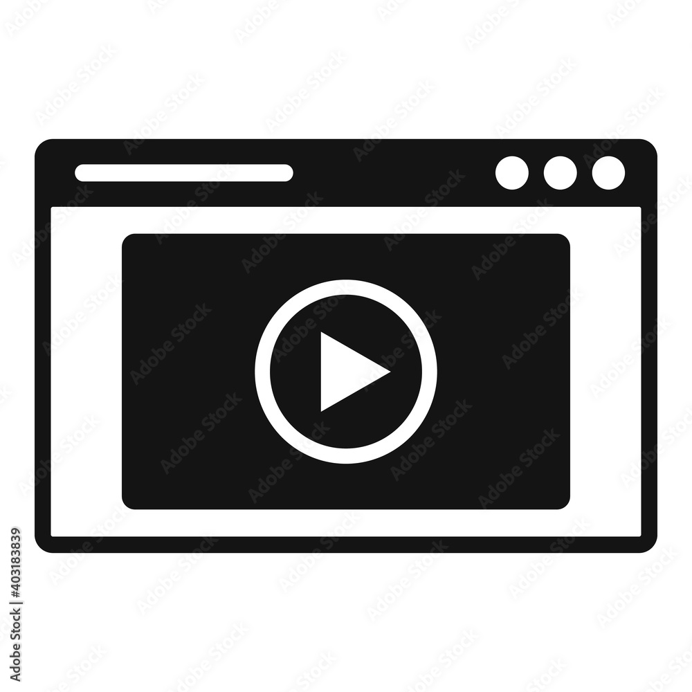 Poster video web page icon. simple illustration of video web page vector icon for web design isolated on wh