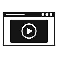 Video web page icon. Simple illustration of video web page vector icon for web design isolated on white background