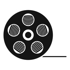 Video film reel icon. Simple illustration of video film reel vector icon for web design isolated on white background