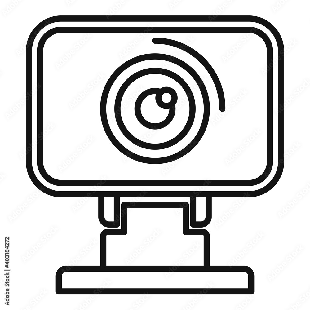 Poster web camera icon. outline web camera vector icon for web design isolated on white background