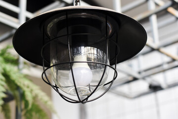 A electric lamp is modern and vintage object interior