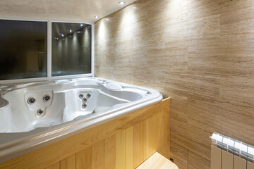 Hydromassage tub in luxury hotel room