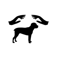 Dog care black glyph icon isolated on white background