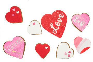 Cookies with heart shape for weddings or valentines day