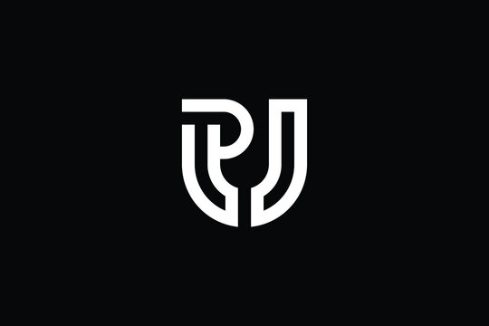 PU logo letter design on luxury background. UP logo monogram initials letter concept. PU icon logo design. UP elegant and Professional letter icon design on black background. P U UP PU