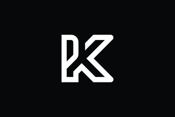 PK logo letter design on luxury background. KP logo monogram initials letter concept. PK icon logo design. KP elegant and Professional letter icon design on black background. P K KP PK - obrazy, fototapety, plakaty