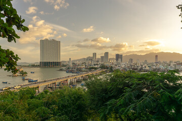 Cityscape view of Nha Trang, a popular coastal city in central Vietnam