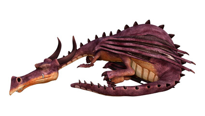 Obraz premium 3D Rendering Fairy Tale Dragon on White