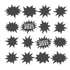 Bursting speech star set. Starburst isolated icons set