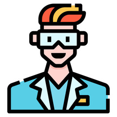 Scientist icon for webpage, application, card, printing, social media, posts etc.