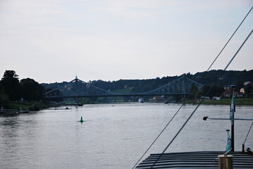 Panorama am Fluss Elbe, Dresden, Sachsen