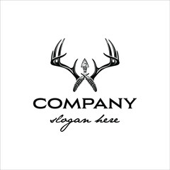 Antlers, feathers and arrows with a classic design style