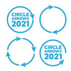 Set of circle vector arrows. Reload and rotation loop sign.