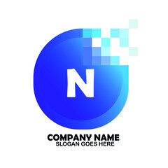 N Initial logo template vector