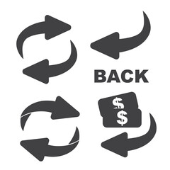 reversal arrow icon.Flip over or turn arrow. Reverse sign