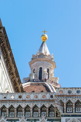 Tower at Cattedrale di Santa Maria del Fiore in Florence with visitors