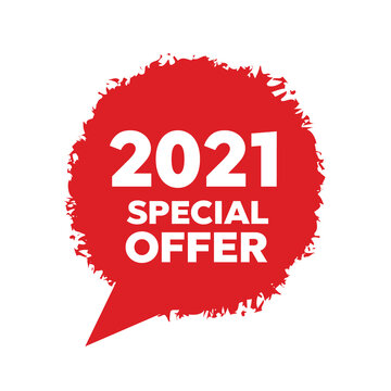 Red banner special offer. Vector badge template. Exclusive offer