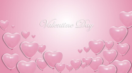 Valentine day backgrounds. heart balloon design 3d . vector illustration